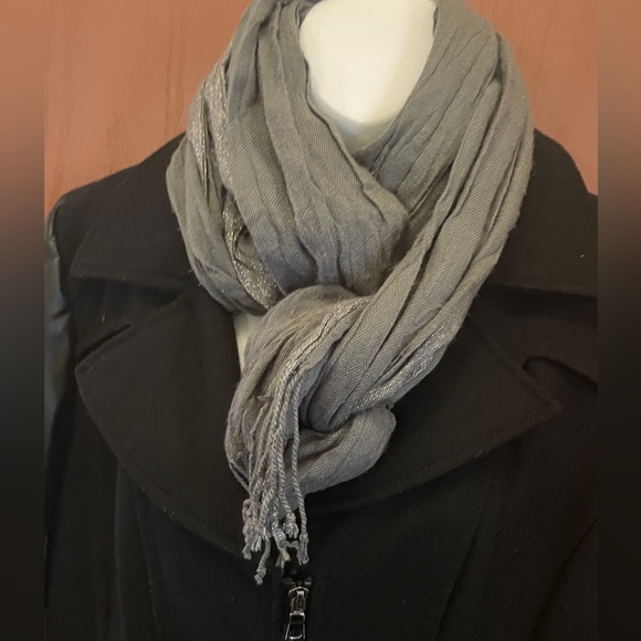 ⬇️ $25.00 ⬇️ Cleo Black Peacoat & scarf with Pleather Sleeves. - Picture 2 of 10